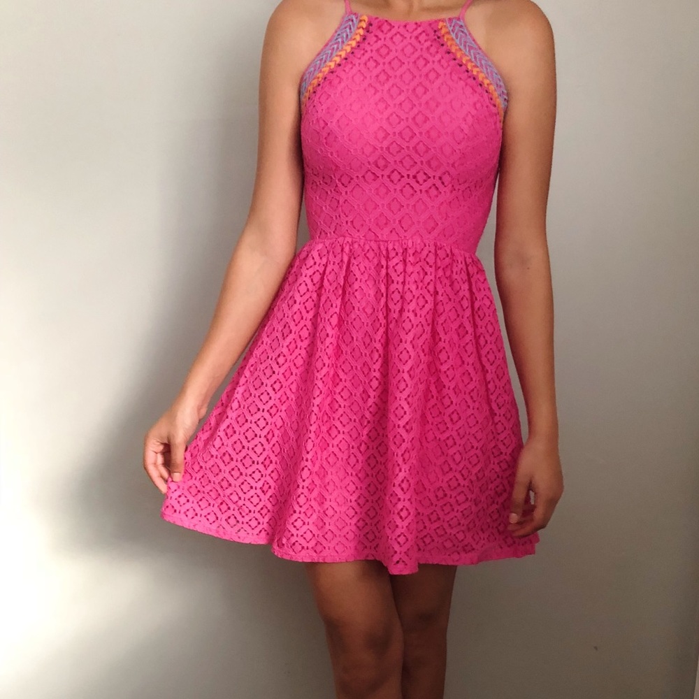 Eyelet Pink Dress